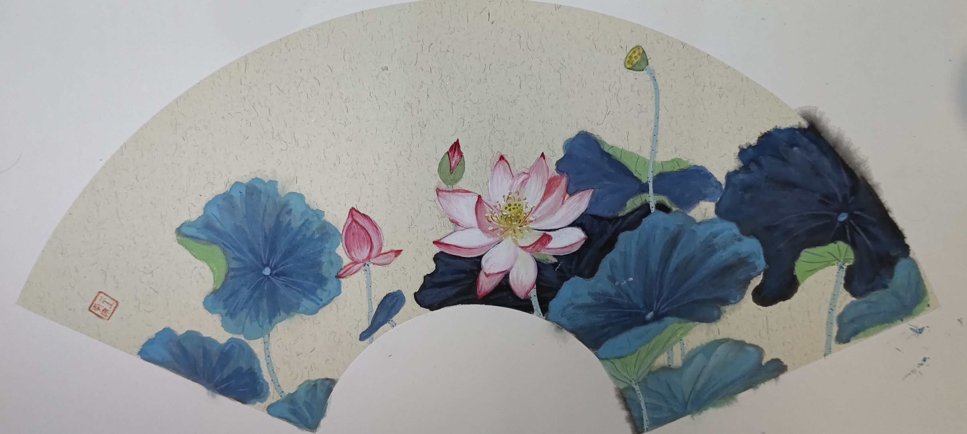 国画扇面练习