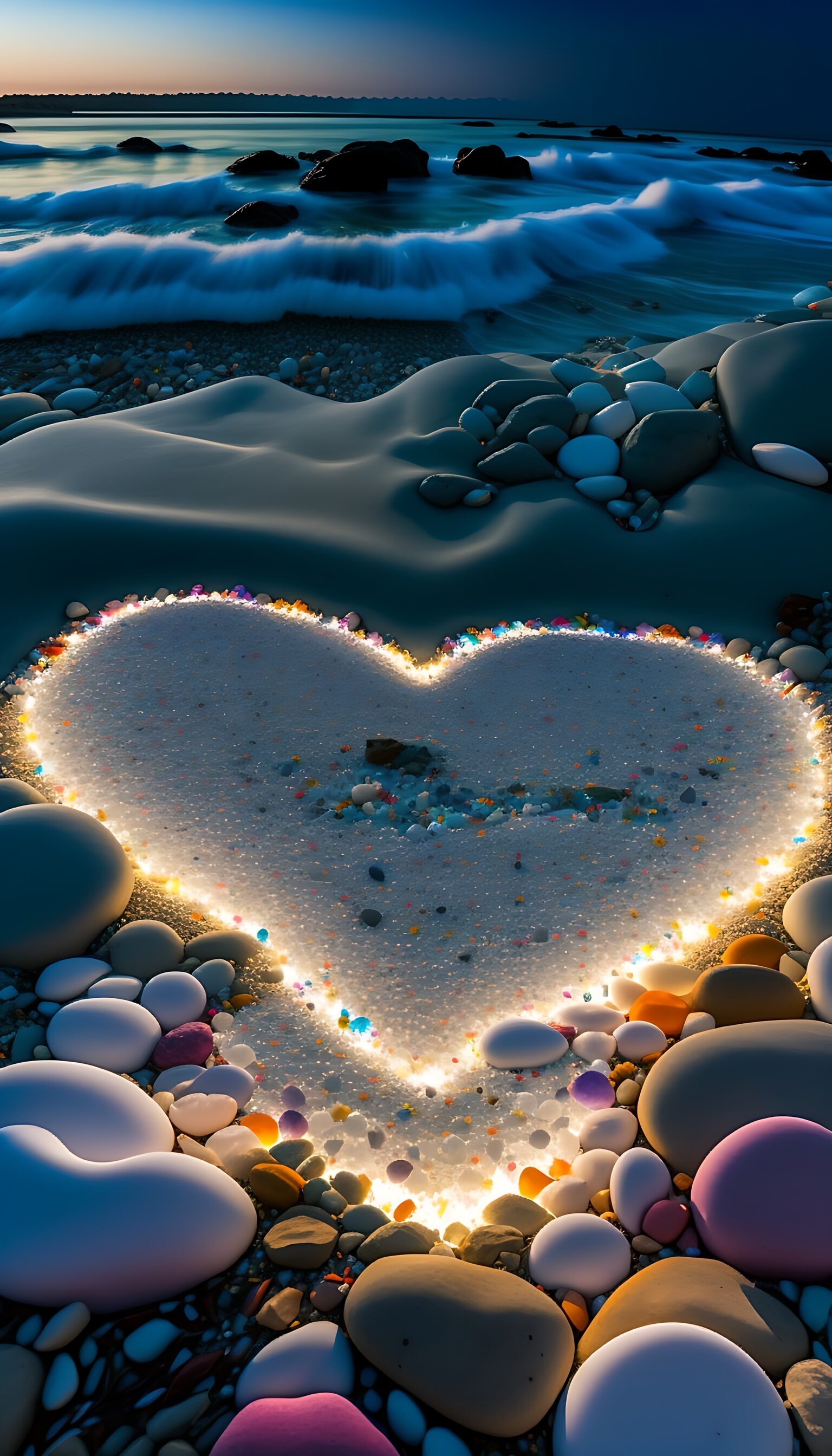 心形的海浪,轻吻着沙滩的梦