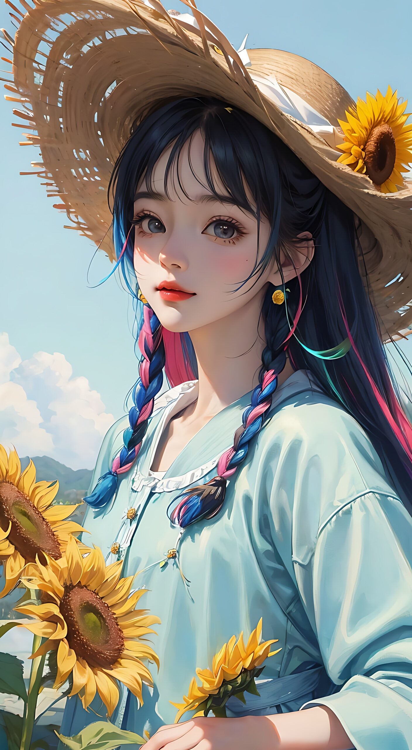 阳光下的向日葵女孩,清新脱俗,美得不可方物.#动态连更挑战