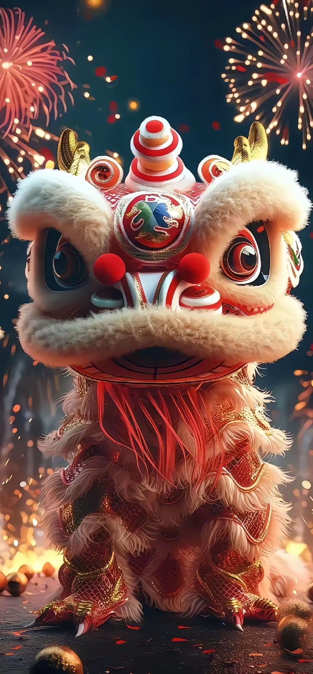 壁纸分享～传统舞狮太有气势了,令人热血沸腾 #春节娱乐不打烊