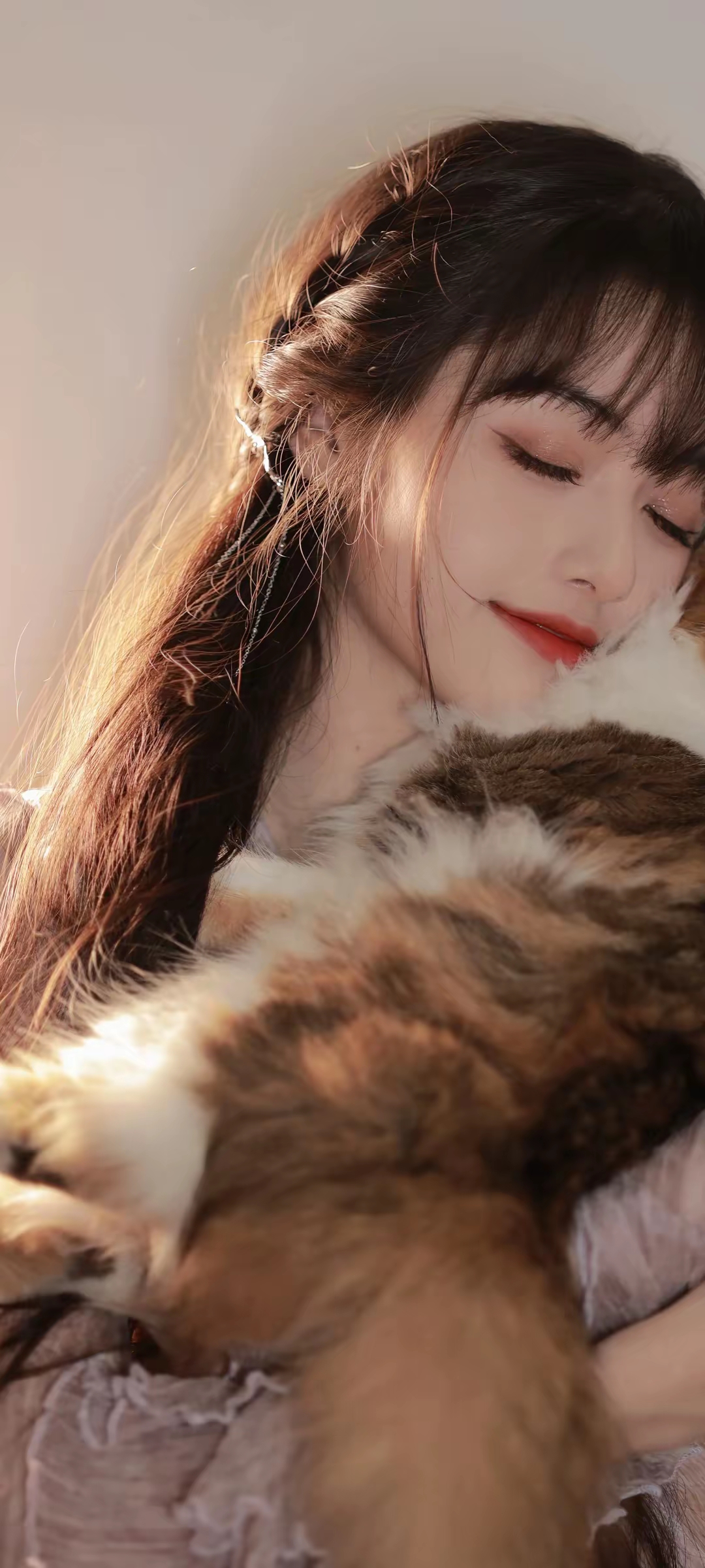 美女壁纸～捕捉到一位仙女小姐姐的侧颜杀,心动的感觉