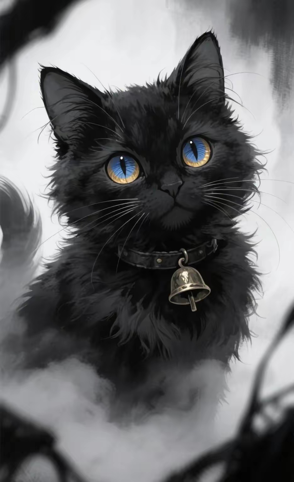 美图分享～黑猫,蓝眼睛神秘莫测,仿佛藏着无数故事