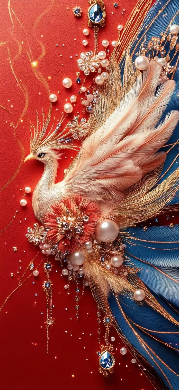 壁纸分享～凤凰的羽毛真是太华丽了,每一根都好像在燃烧 #春节娱乐不