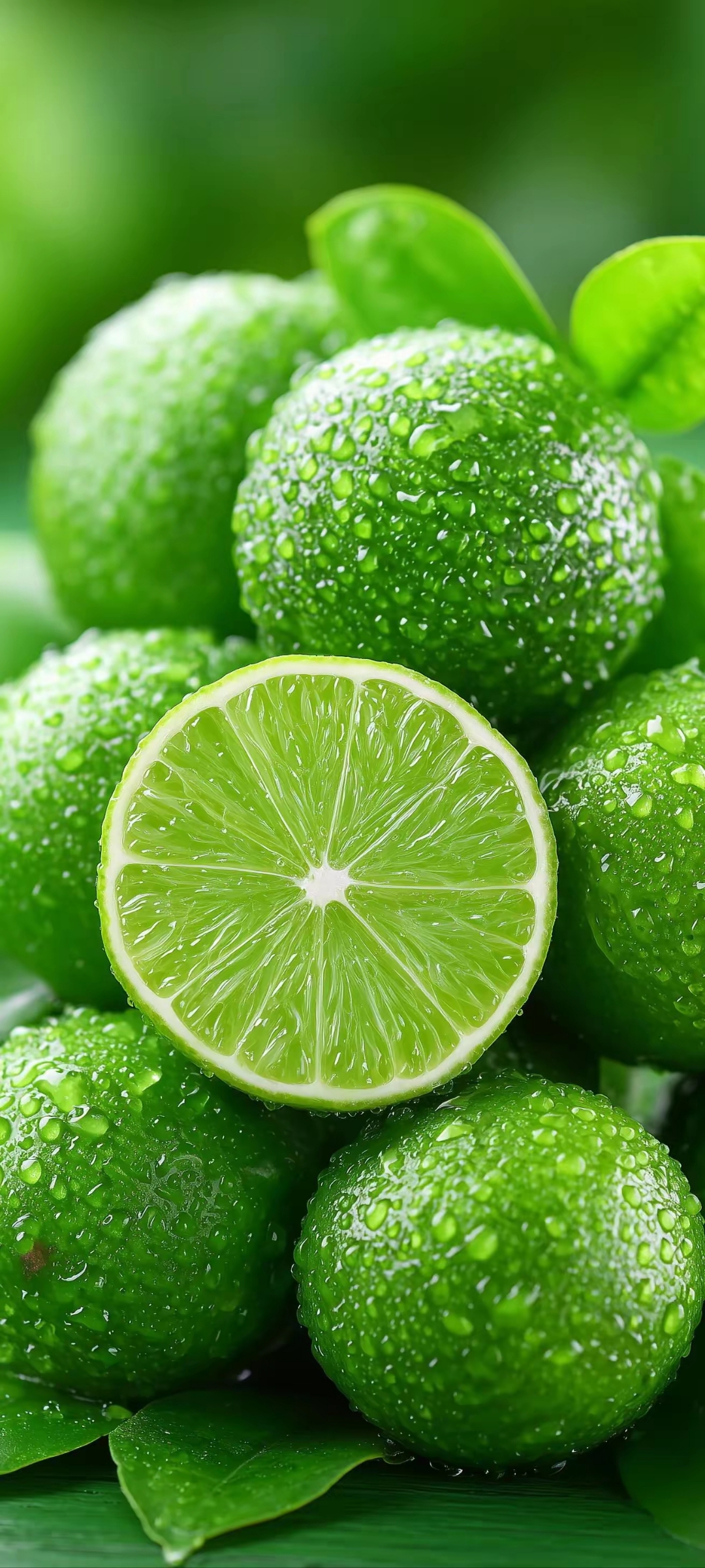 绿色护眼手机壁纸～新鲜酸爽的青柠们,快来尝尝夏日的味道吧
