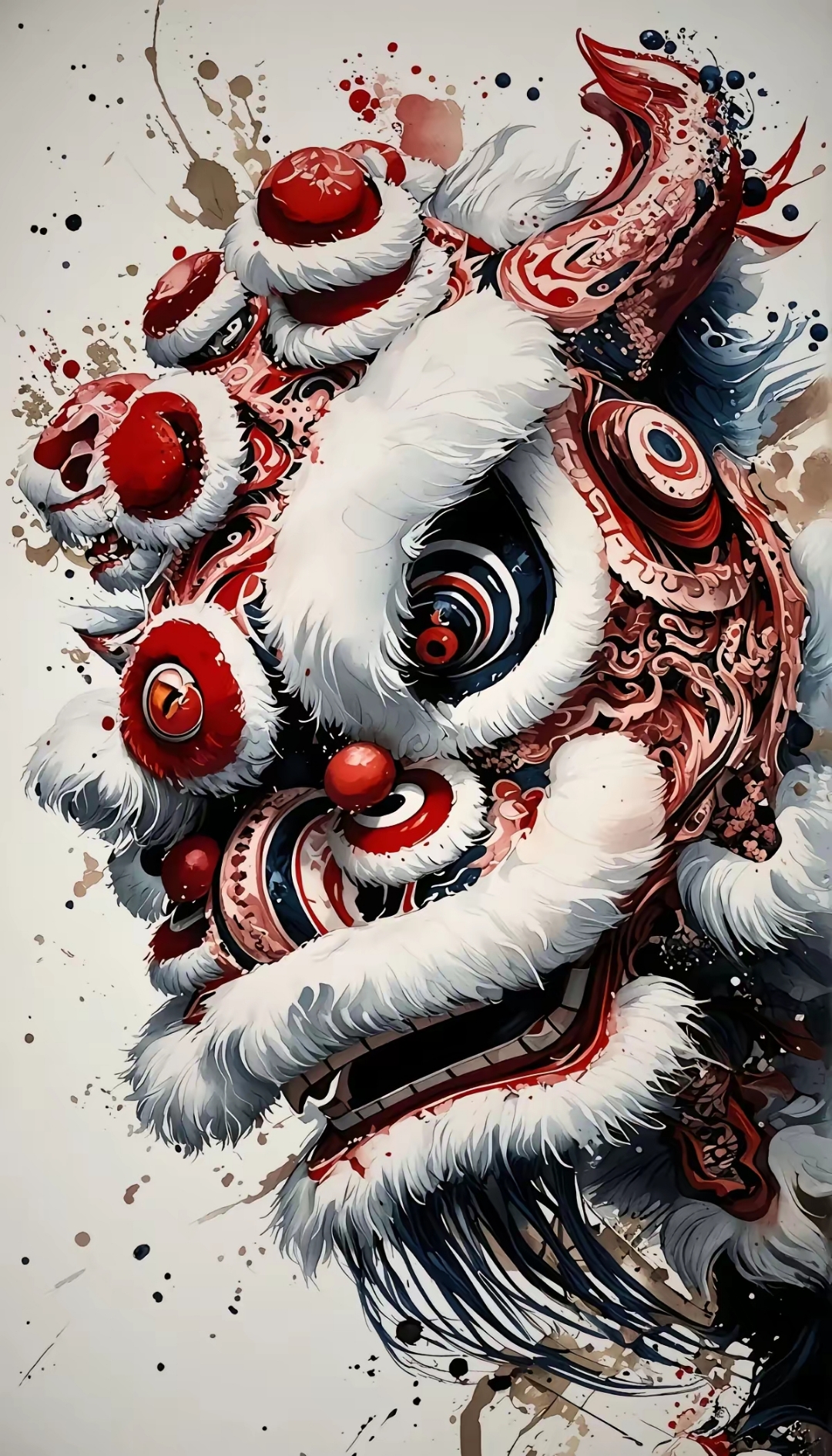 壁纸分享～传统舞狮太有气势了,令人热血沸腾 #春节娱乐不打烊