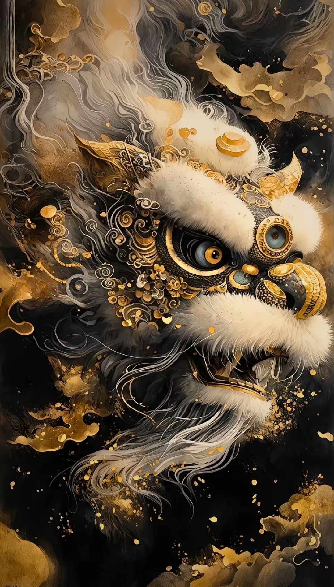 壁纸分享～传统舞狮太有气势了,令人热血沸腾 #春节娱乐不打烊