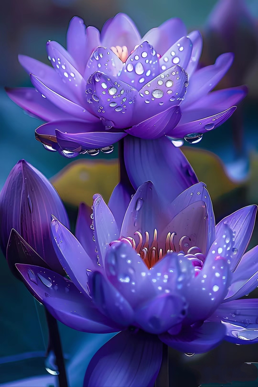 睡莲绽放的清新之美,在这样的紫色梦境中,感受到了它的温柔与宁静