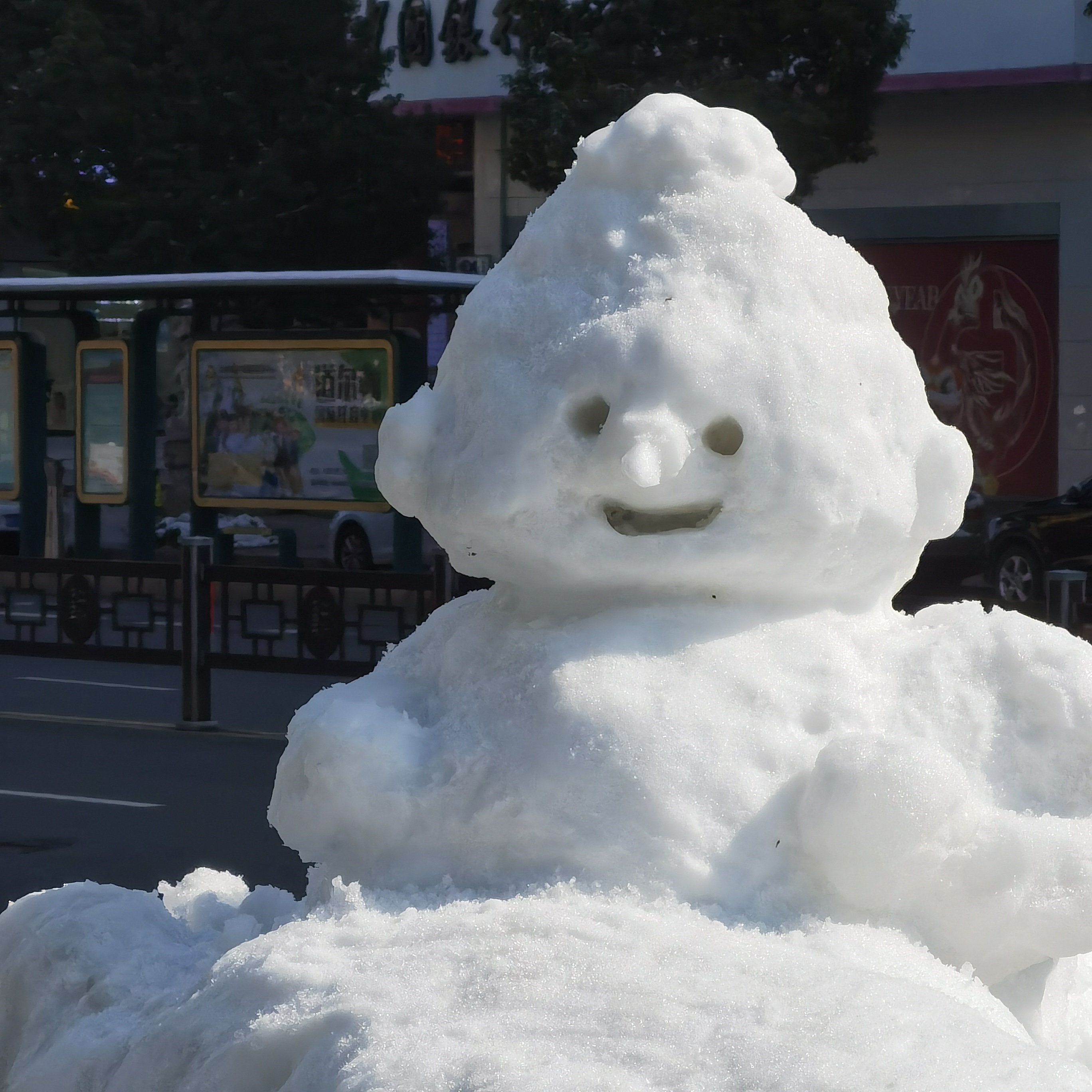 雪人图片冬天真实图片