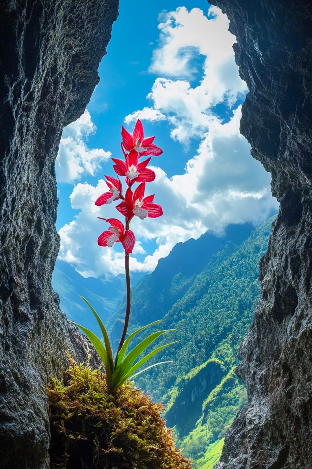 哇,开在悬崖上的花,在如此险峻的环境中,它却能扎根生长,展现出令人