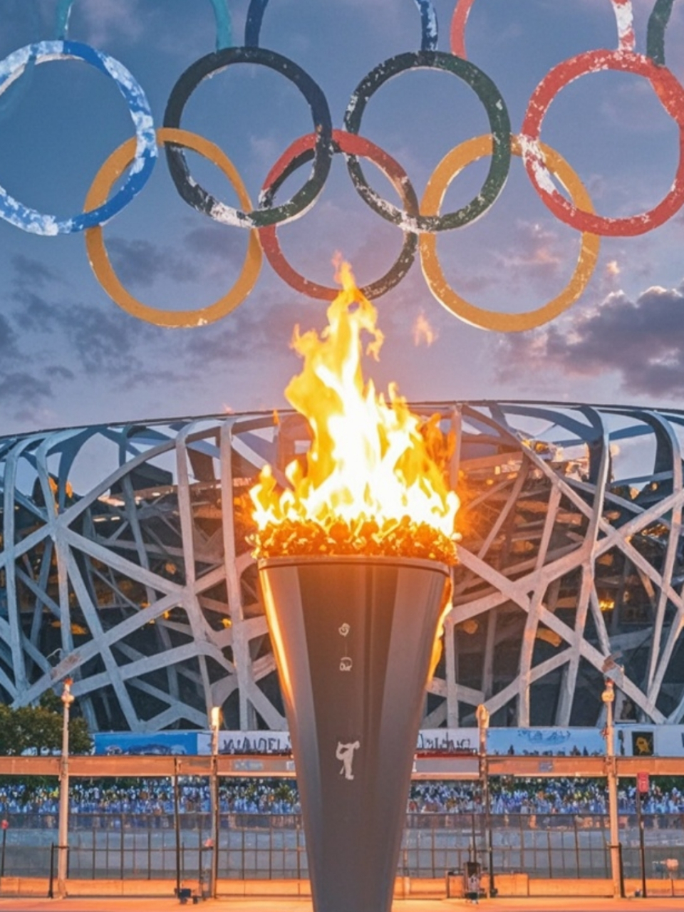 一张图感受奥运氛围# 奥运圣火在鸟巢熊熊燃烧,我心也随之沸腾!