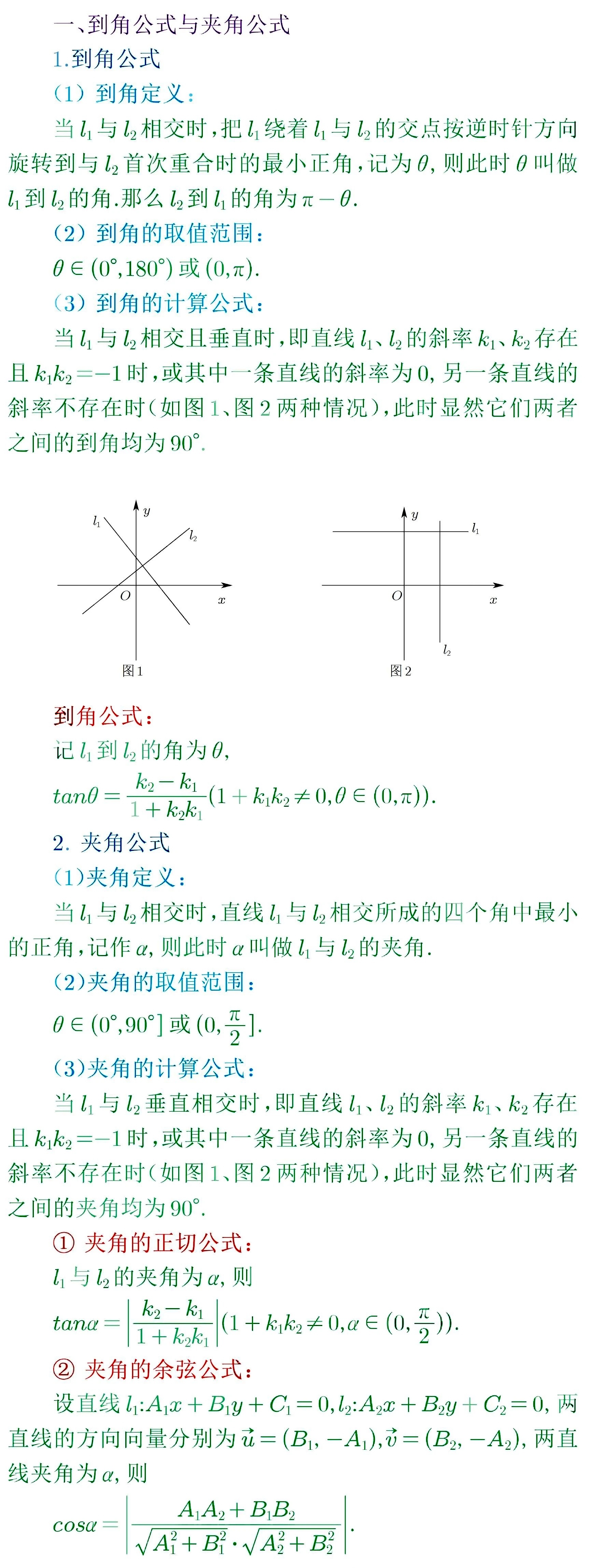 两公式,一解斜率之迷,一揭方向向量