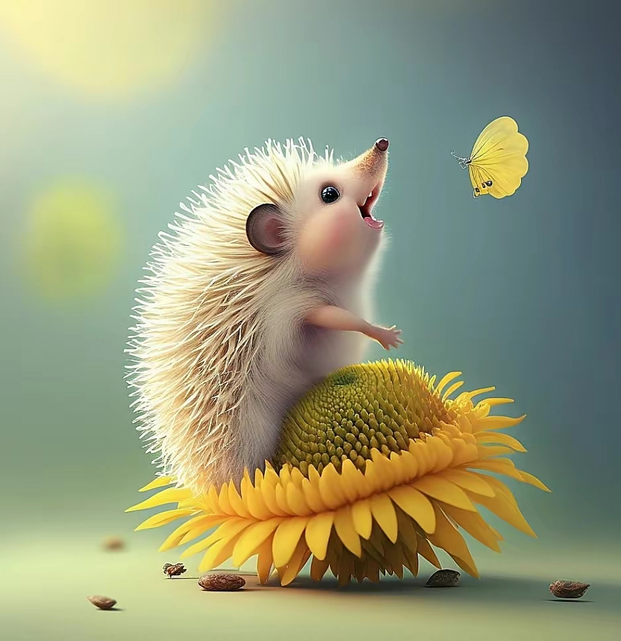 可爱呆萌的小刺猬,开心到跳起来了#治愈系