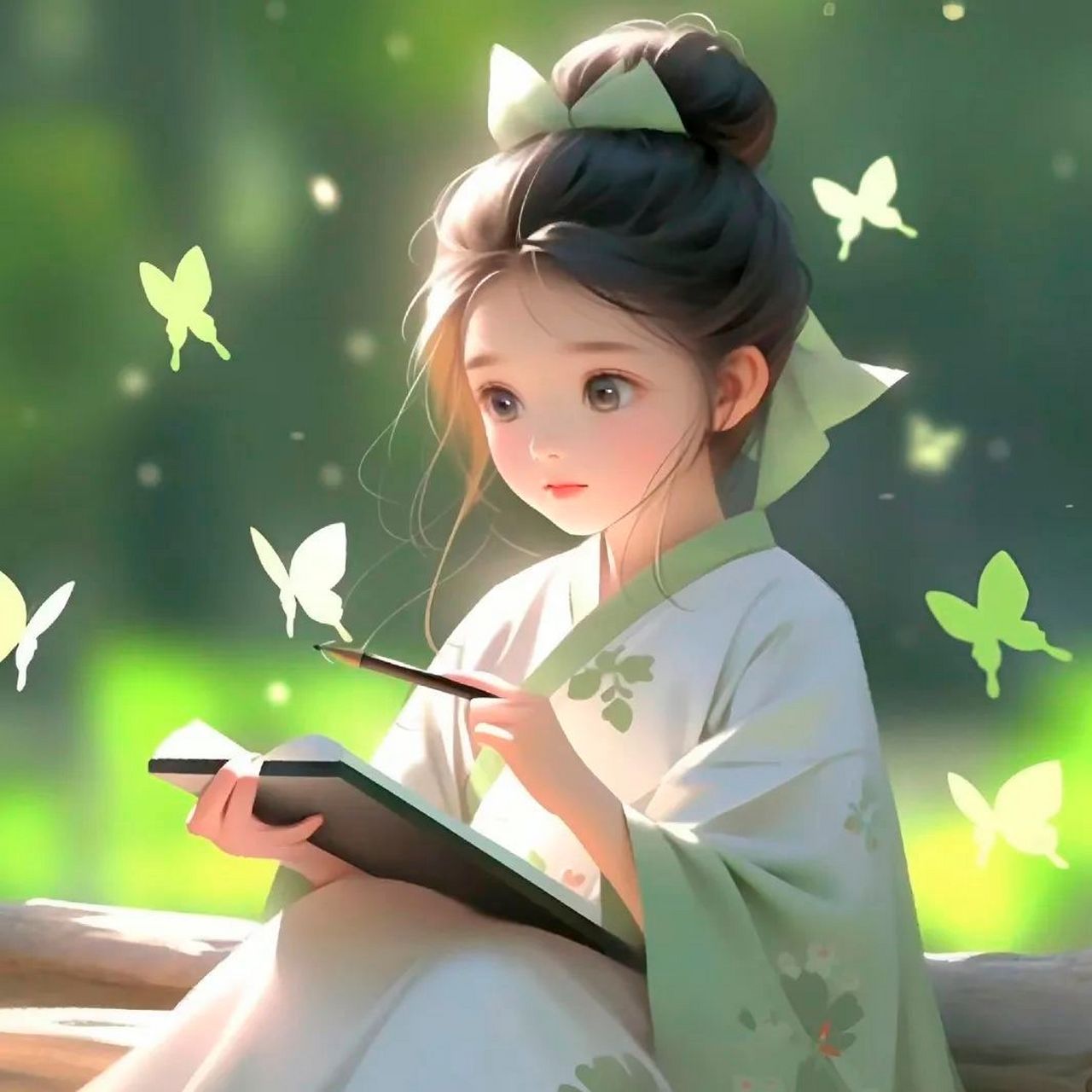 灵动糖果女孩读书古风