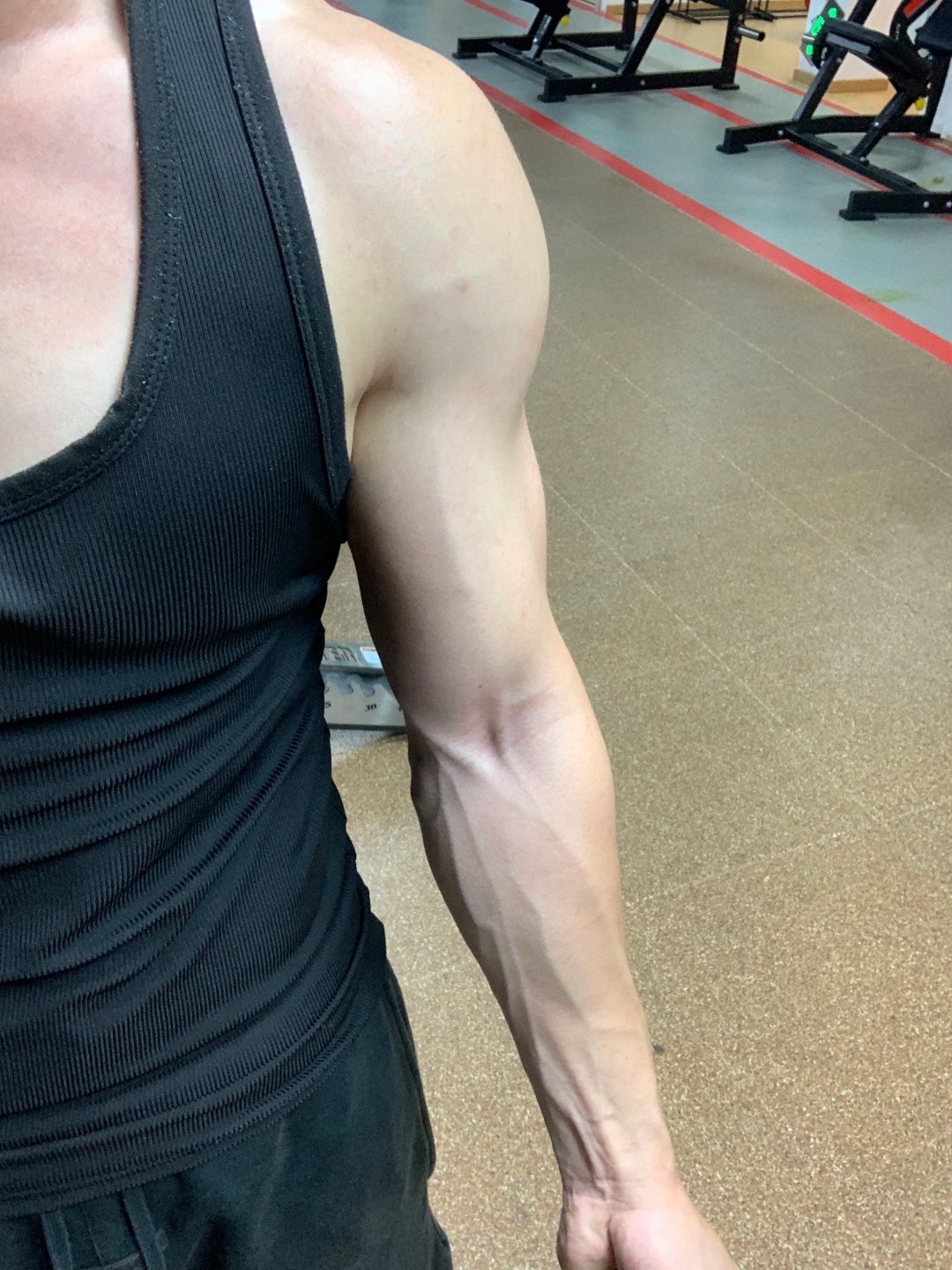 健身房里撸铁的我,手臂线条越来越好看啦!