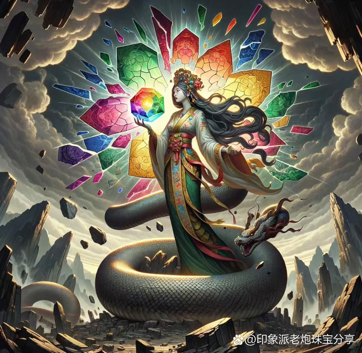 "大漠三绝"五彩补天石#珠宝文玩#  是两亿年前的火山喷发的产物,它们