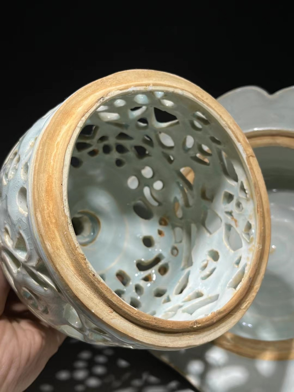 南宋 湖田窑影青釉兽足狻猊出香 #盘盘老物件