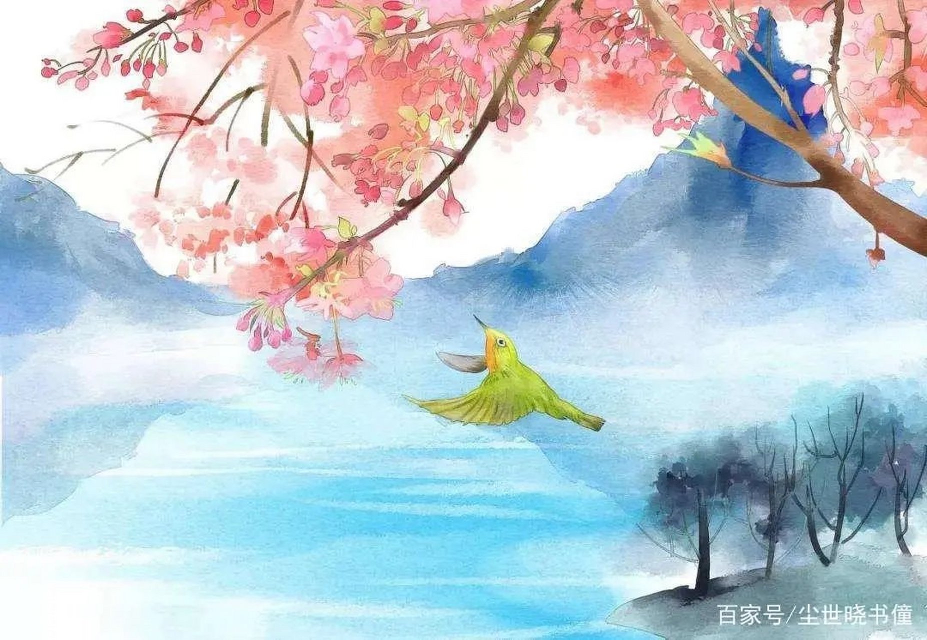 《村居书喜》 宋代:陆游 红桥梅市晓山横,白塔樊江春水生.