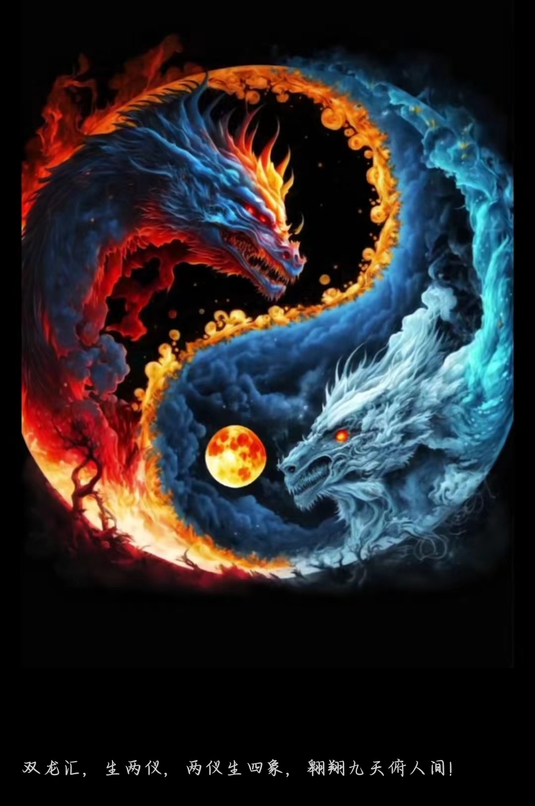 🌟✨ 这条龙项链是双面的,一面是红色,一面是蓝色,代表着阴阳的