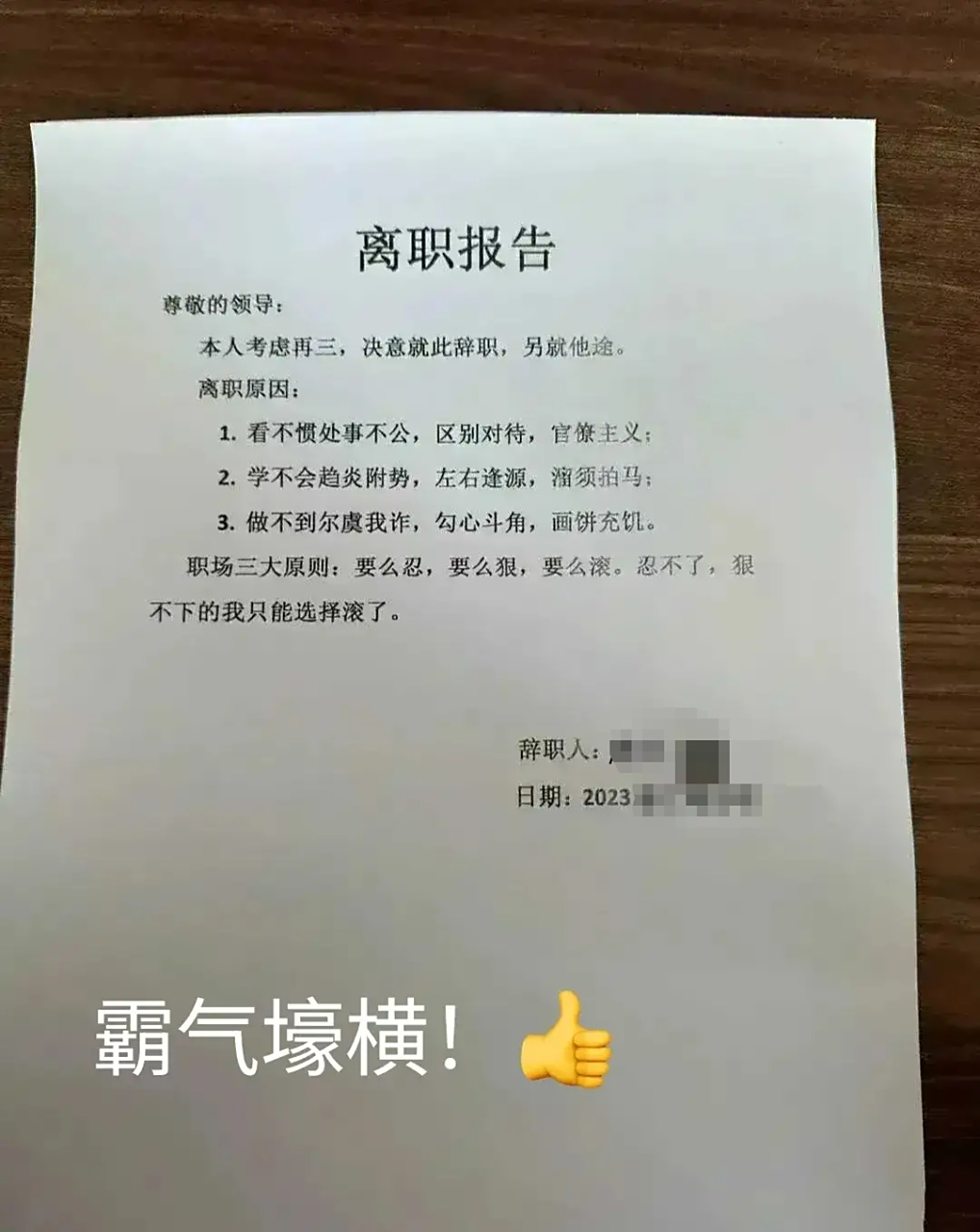这是我见过最牛逼的离职报告!没有之一![赞同]