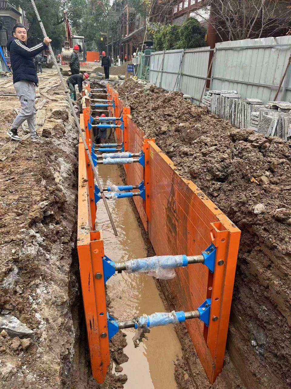 江苏力特威新型支护系统  管道沟槽垂直开挖支护  管道铺设检修临时