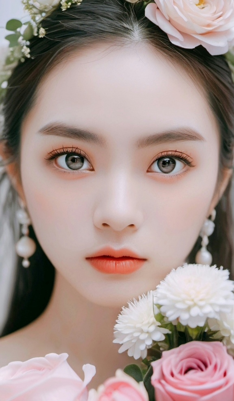 一抹红色口红,宛如玫瑰花瓣般娇艳欲滴