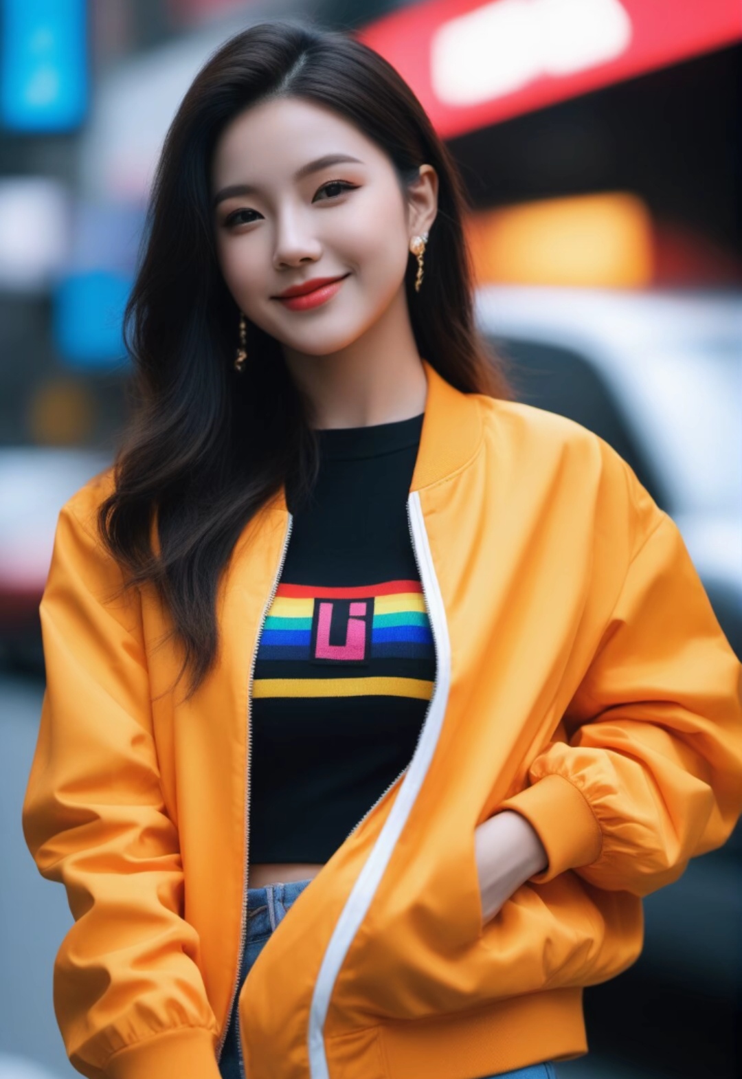 笑颜如花绚烂开[比心], 彩衣飘飘舞翩跹[心].