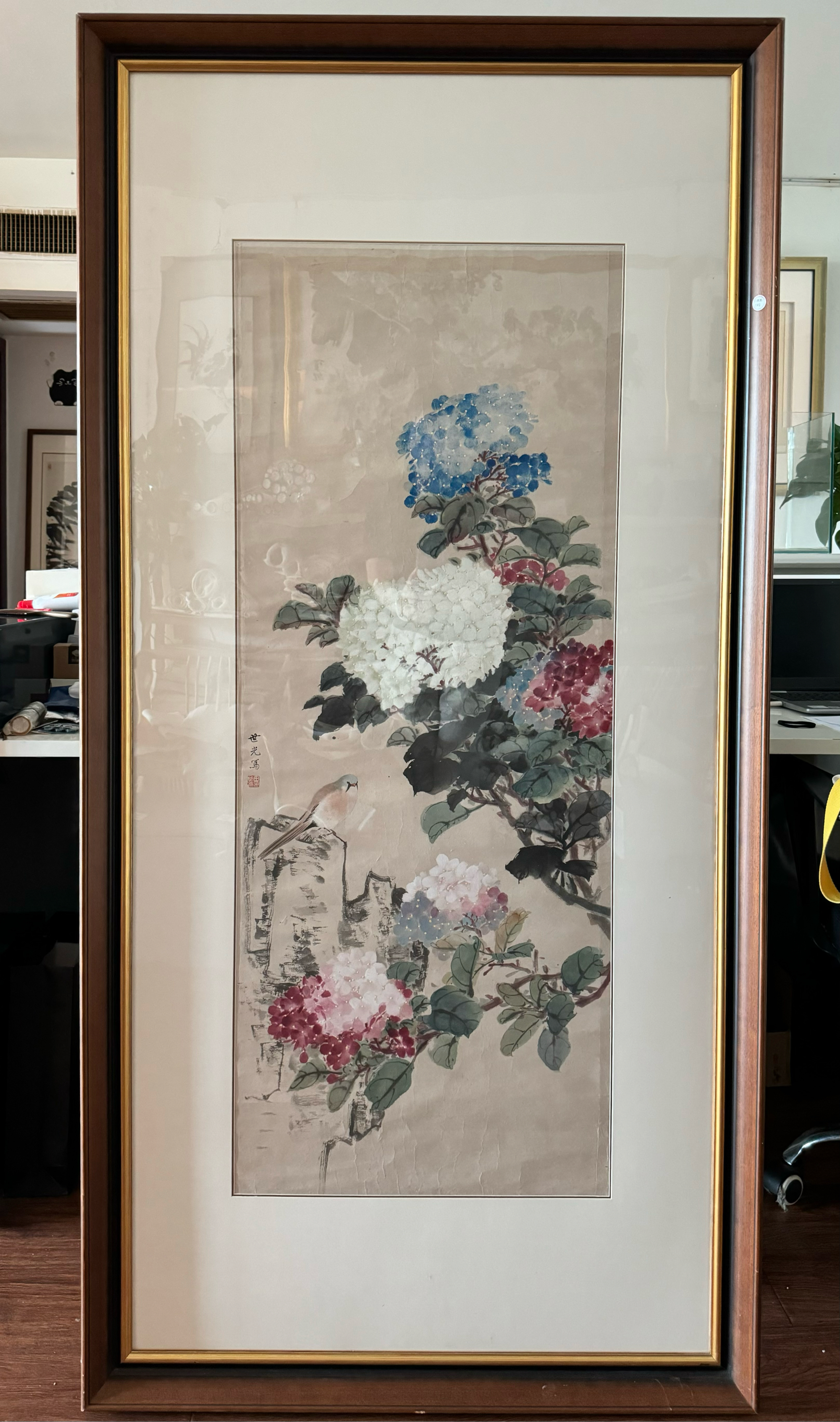 田世光花鸟画 图文动态同步大赛   办公室里挂着一幅名人花鸟画