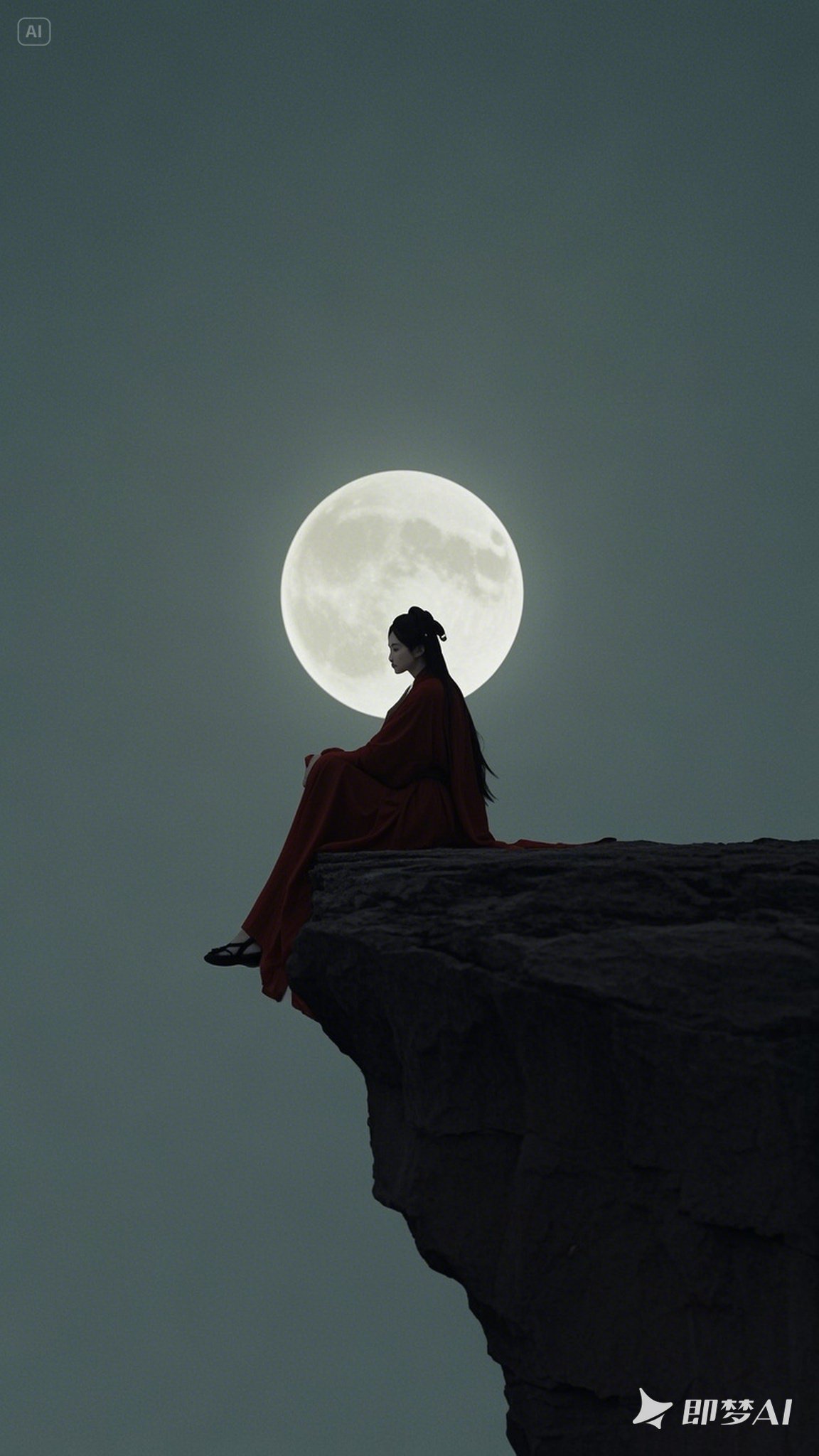 古风暗色图片暗喻人很累倚门独立图片古装剧照望月背影闻王昌龄左迁龙