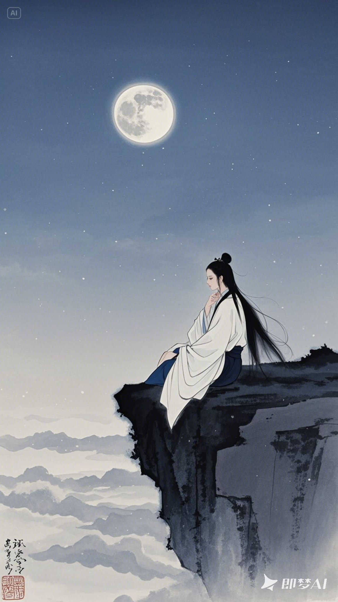 随风直到夜郎西李白望月图片夜月图片唯美古风望月怀远图片我寄愁心与