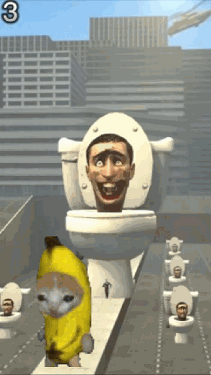 马桶人来了快跑啊!