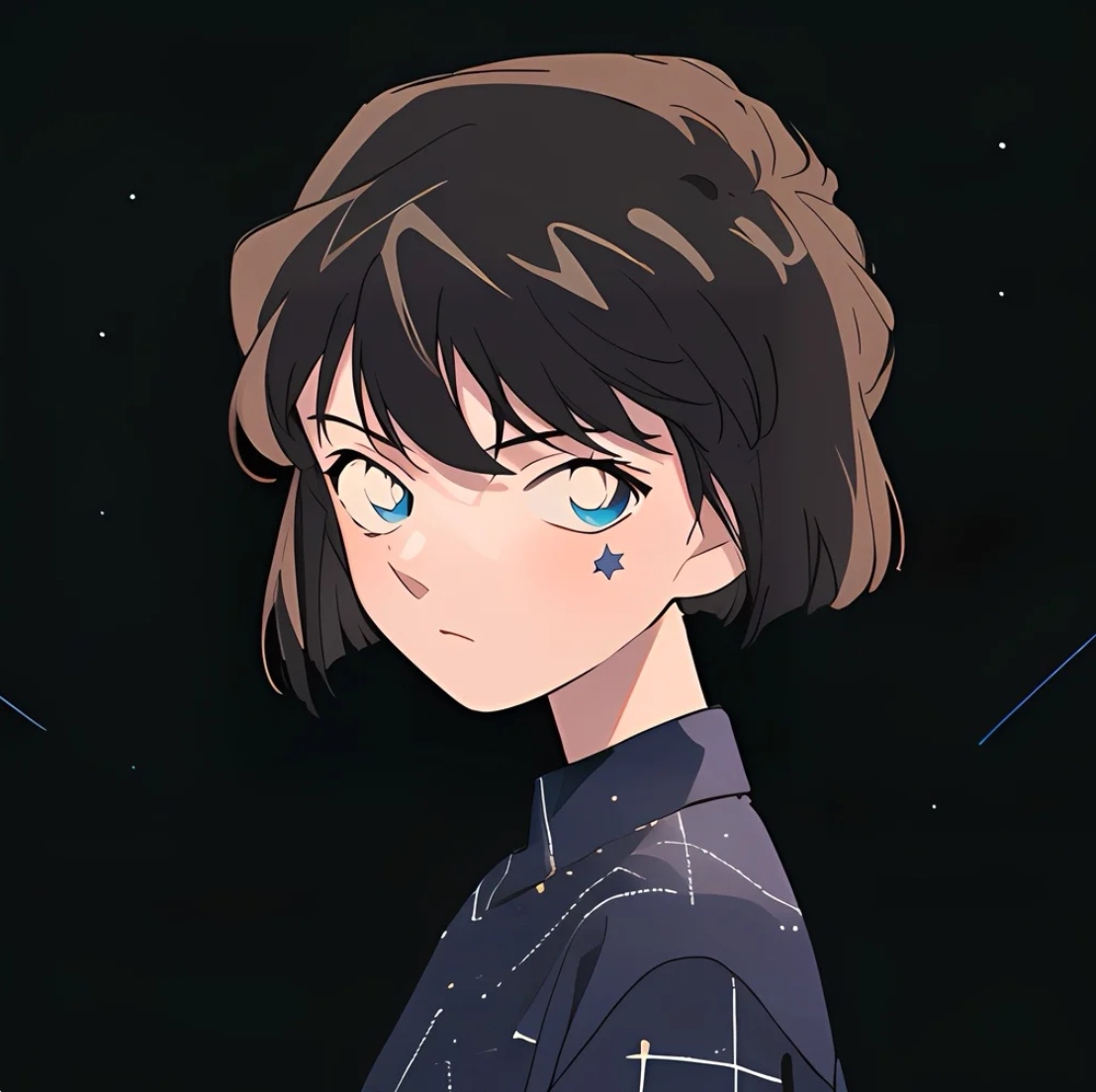 小哀·星空中的回眸 #灰原哀##名侦探柯南#  #ai绘画