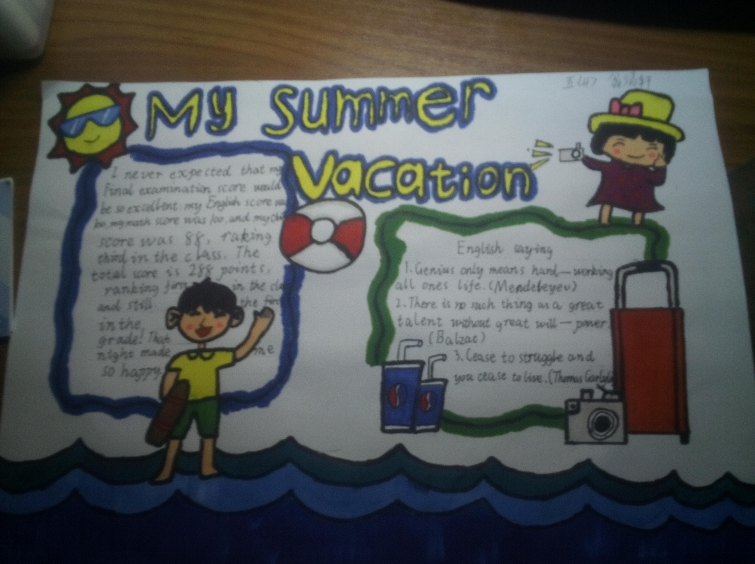 英语小报《my summer vacation》