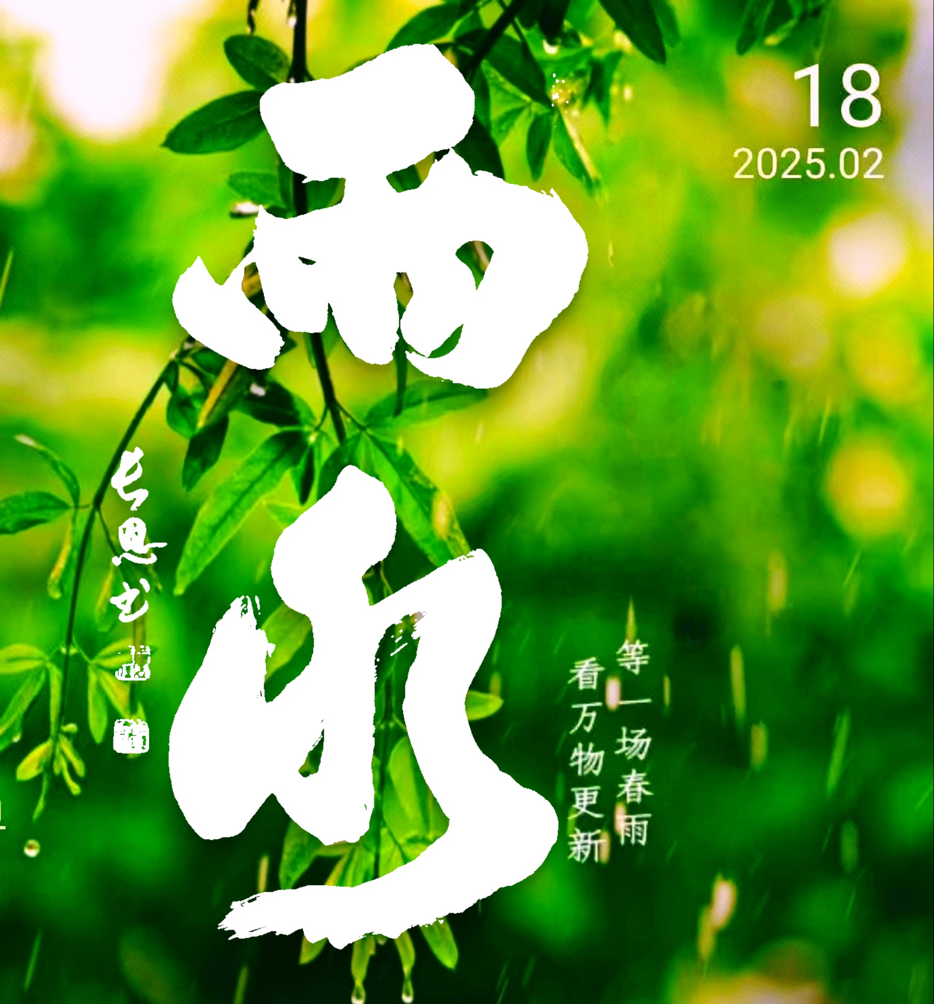 春雨如丝润天下 雨水作为二十四节气中的第二个节气,在