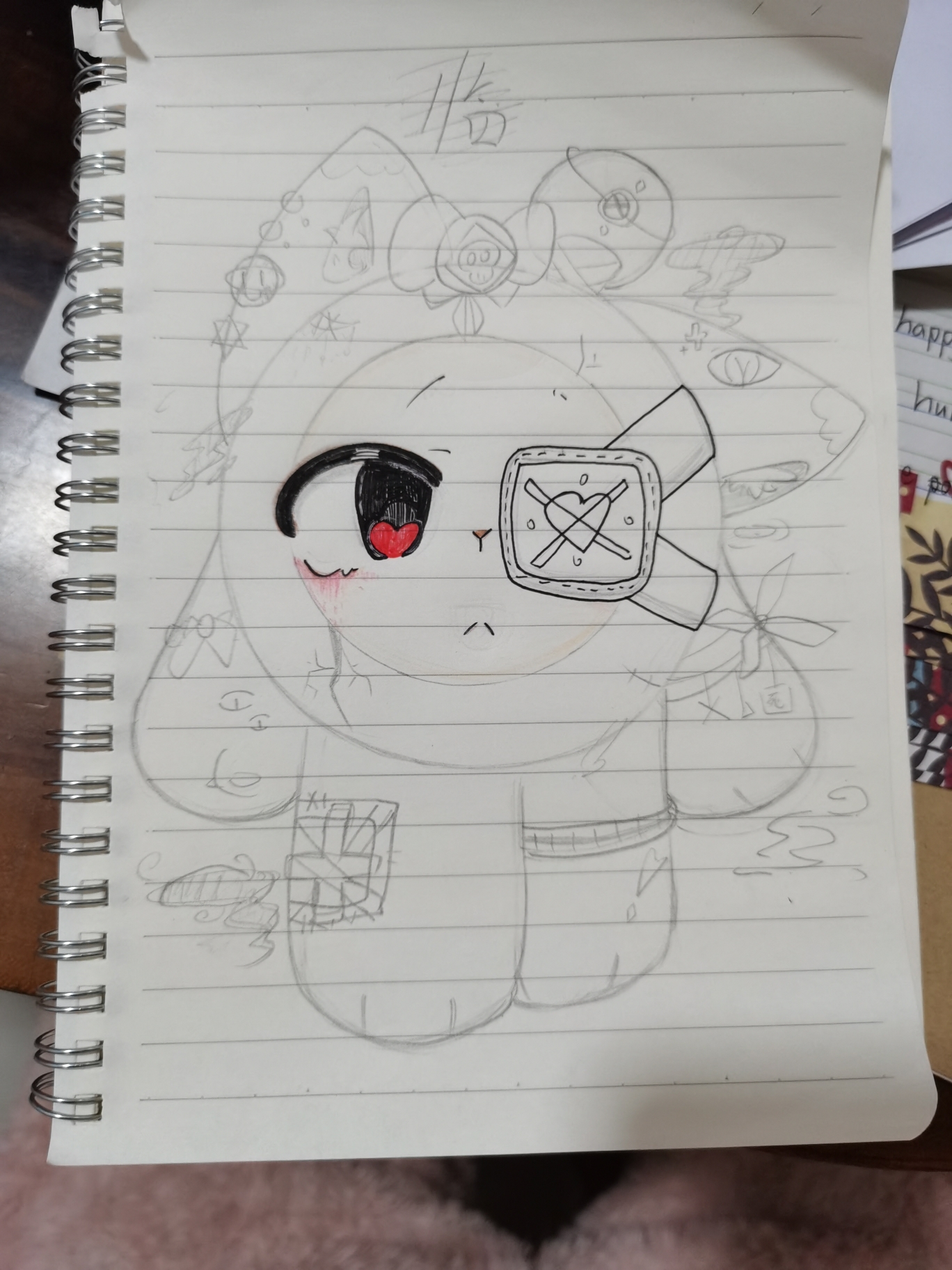 这幅画真是有趣,我好像看到了一个带着眼罩的萌萌哒小怪兽,哈哈哈!