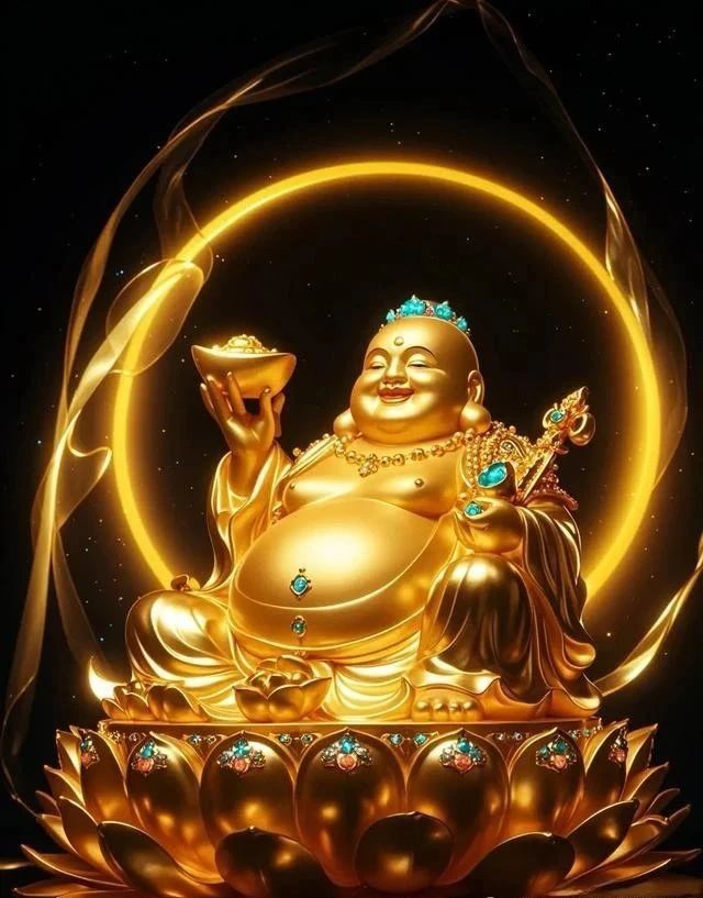 大金佛壁纸,留下"接财"财满金斗,福满家门
