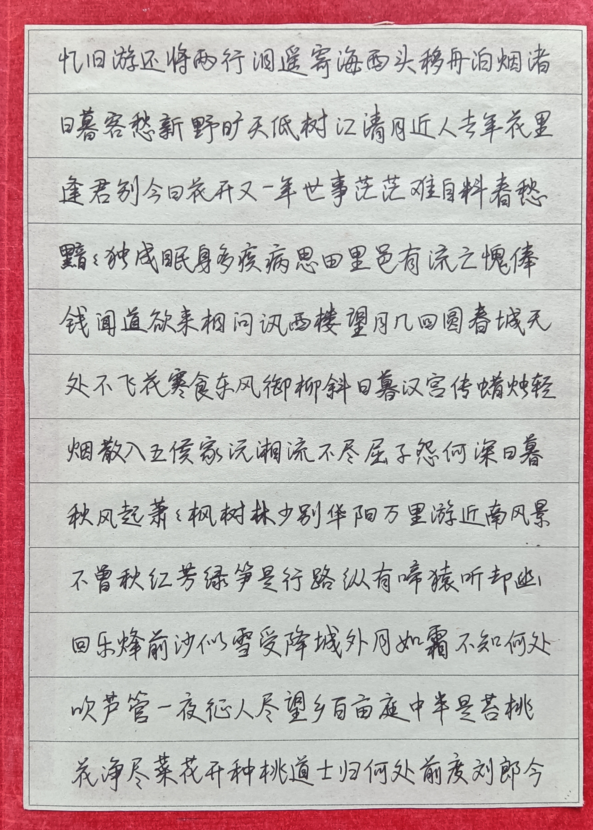 陈启蒙同学书写古诗二十九首