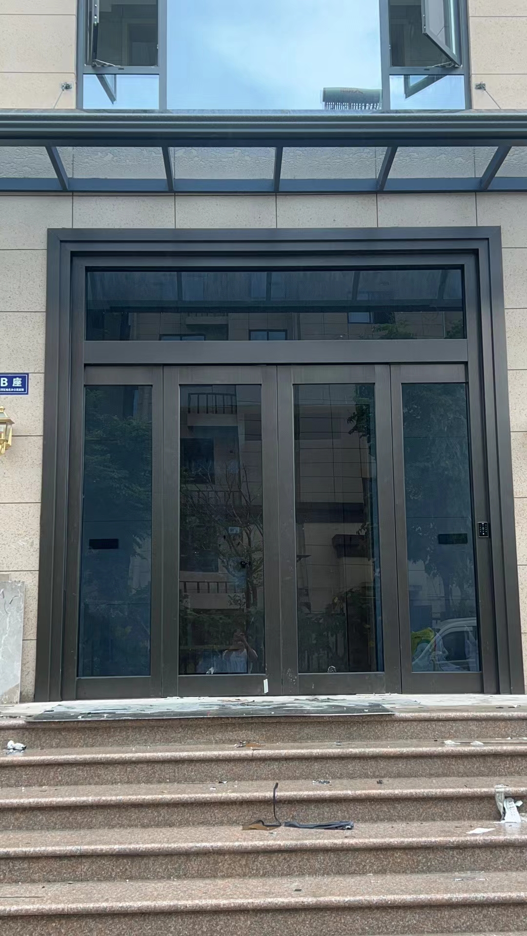 感应门玻璃门移门淋浴房门窗安装