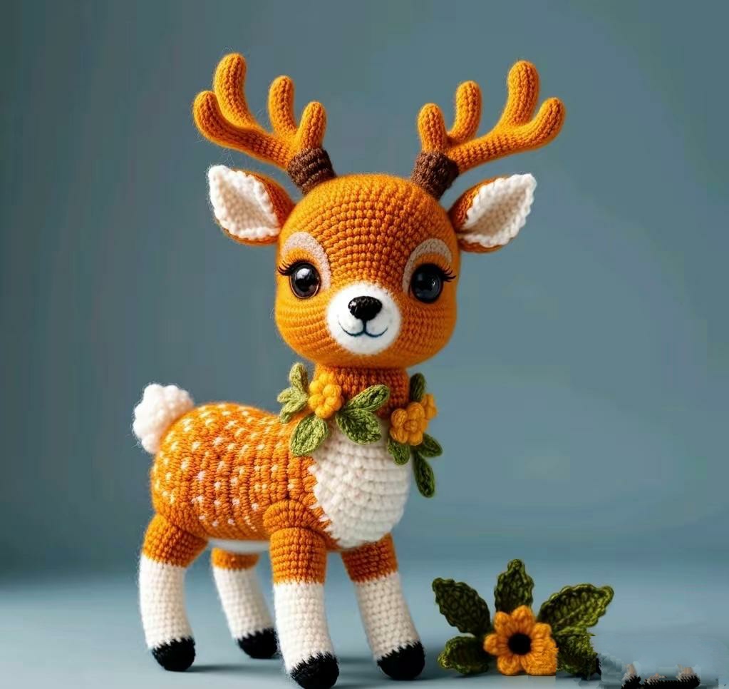 独特的手工玩具鹿,它的尖锐鹿角好像在诉说着森林的故事.