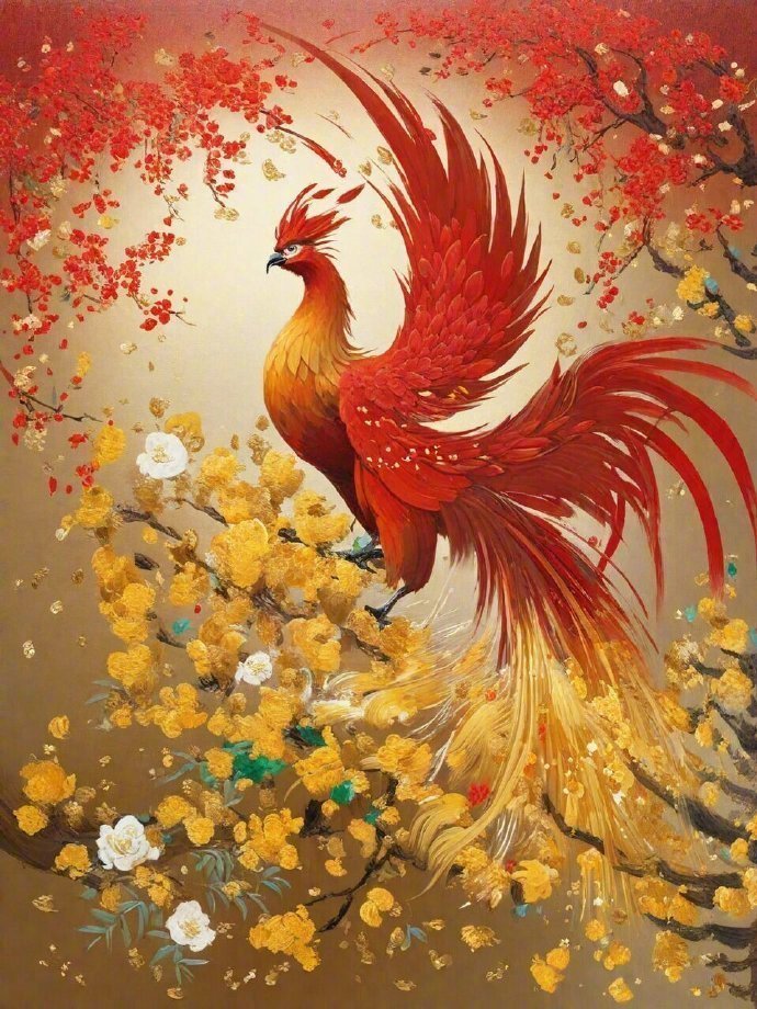 作为百鸟之王,凤凰不仅是权利,尊贵,祥瑞和美好的象征,还代表着永恒和