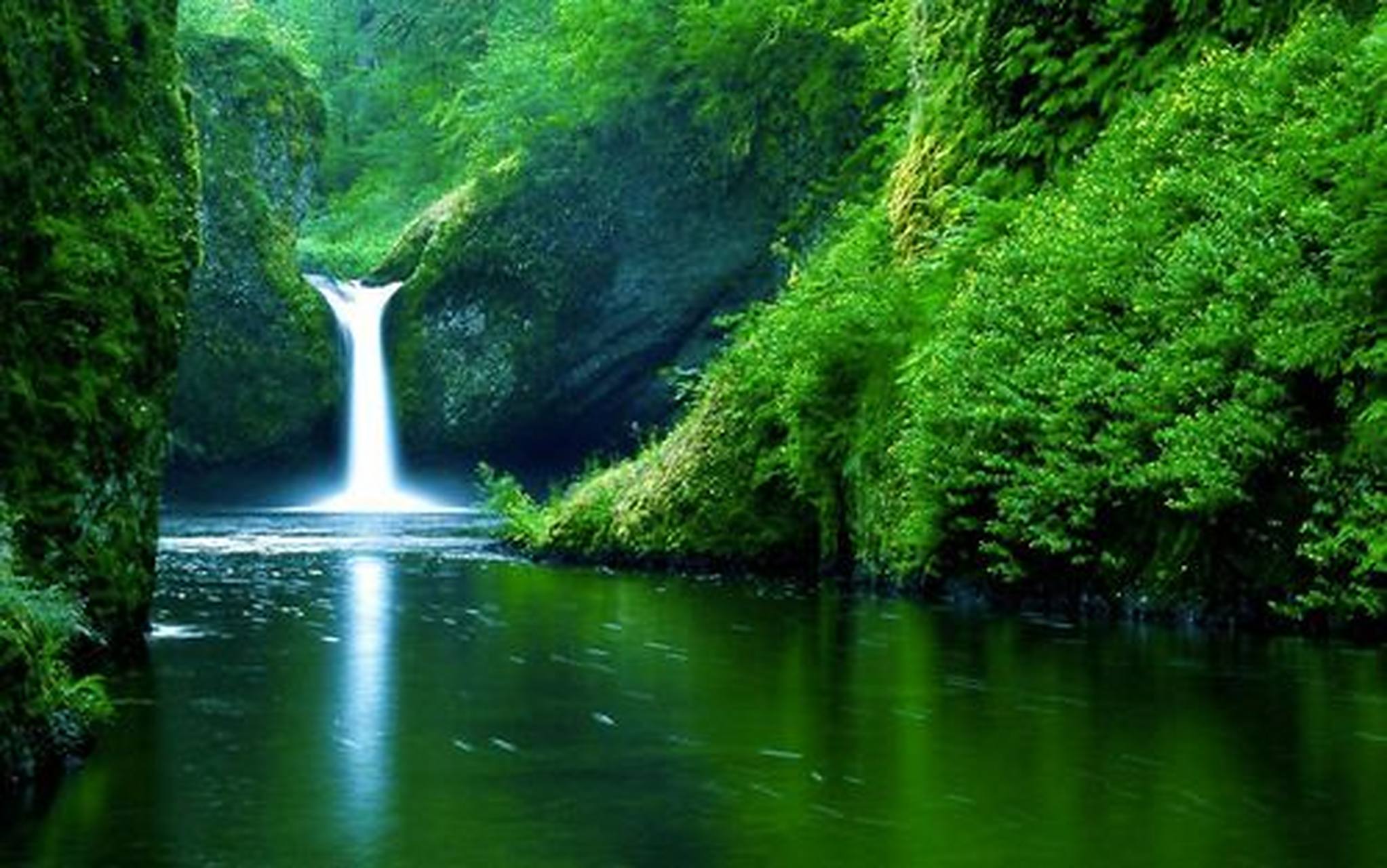 上?请,下:清泉汩汩涌,清溪淙淙流,溪水潺潺汇深潭.