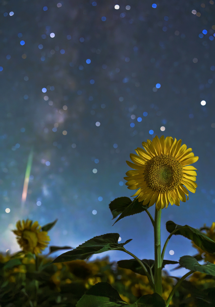 星空下的向日葵