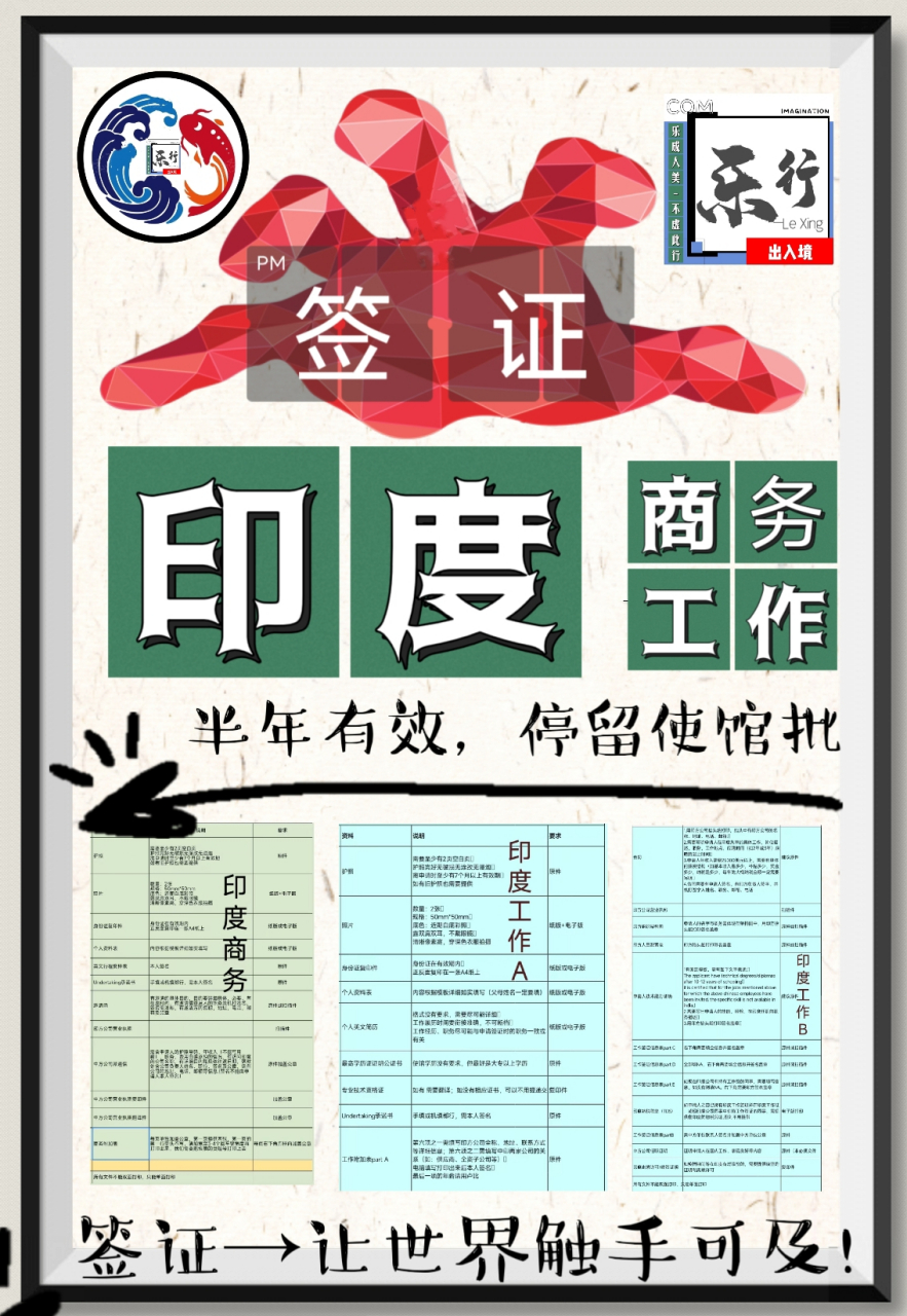 印度签证印度商务签证材料印度工作签证#印度# #印度签证