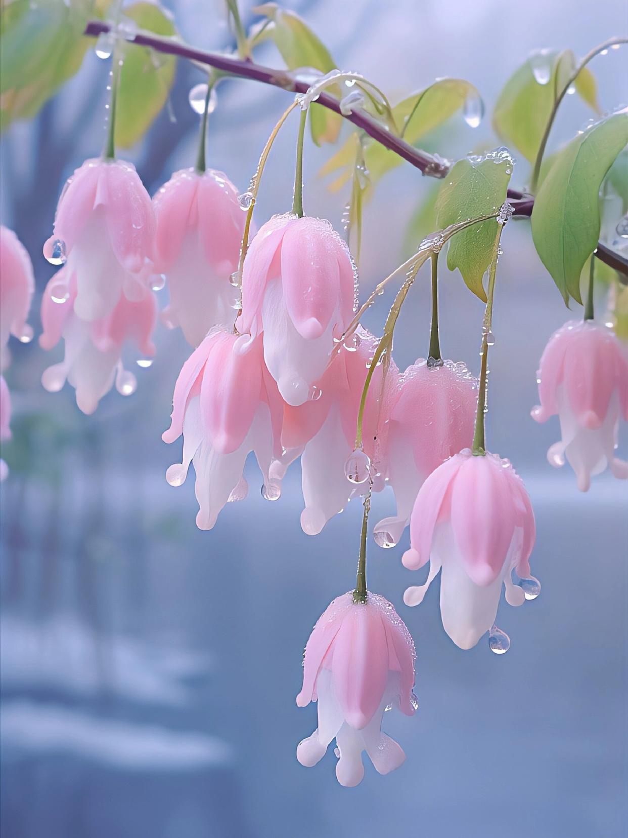 雨中粉色的花瓣,清新脱俗,仿佛能闻到春天的气息