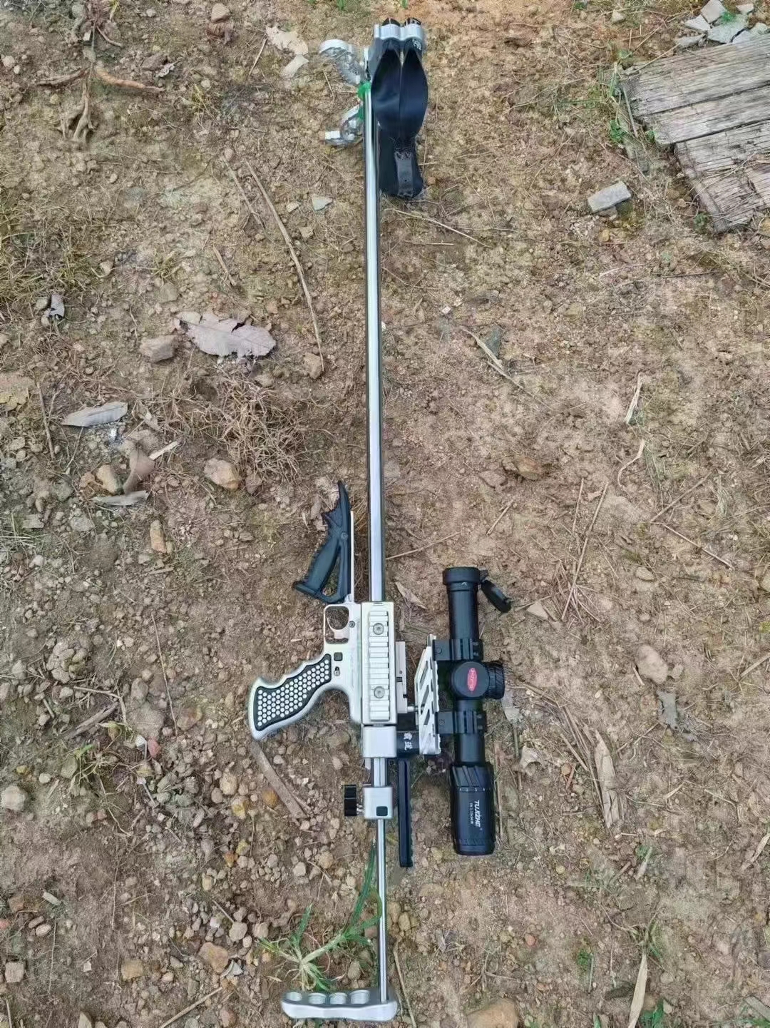 霸道长杆伸缩杆弹弓户外爱好者#弹弓