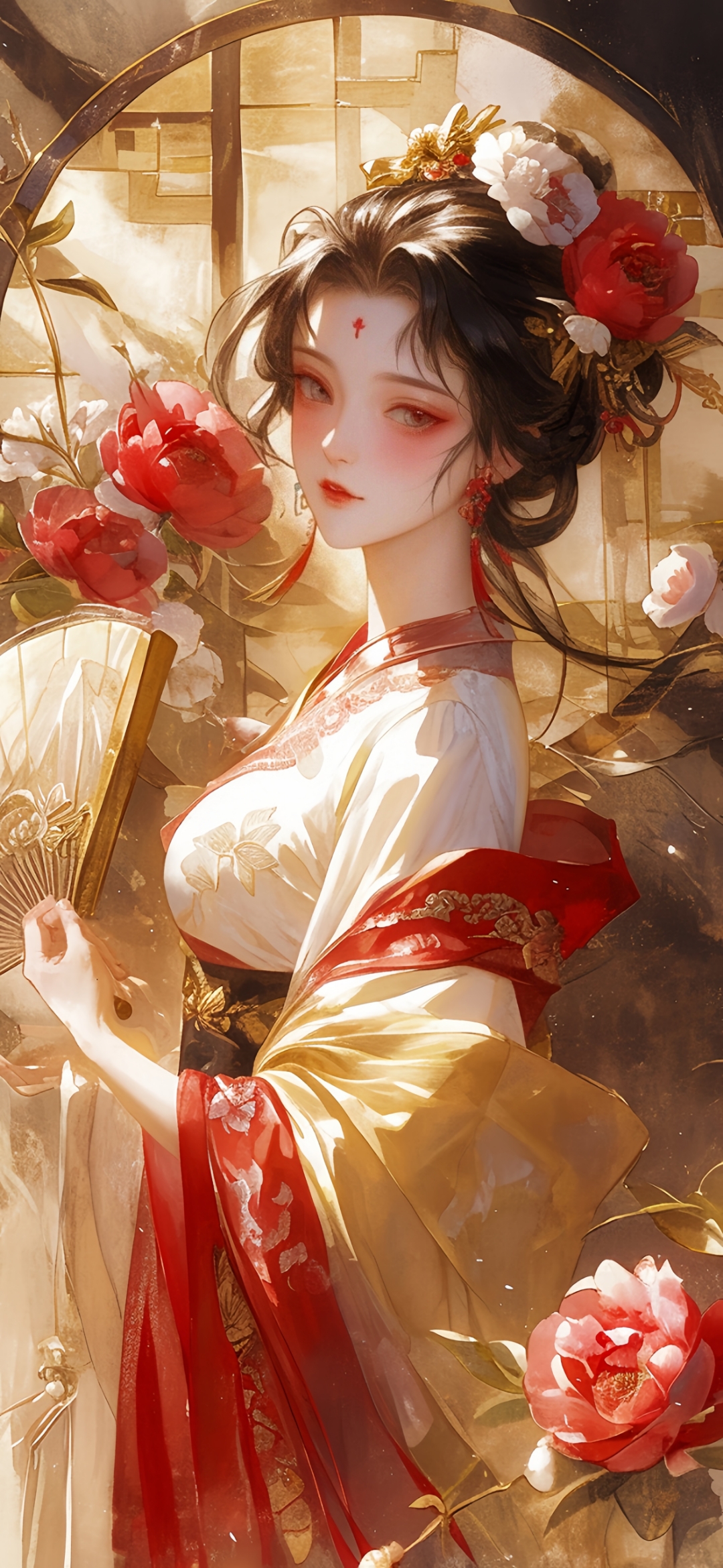 美图分享 古风持扇美人壁纸 翠袖轻摇玉手凉,  红颜如梦倚窗旁.