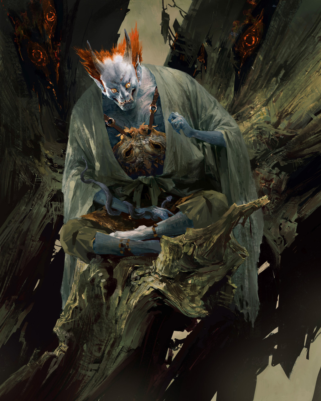 夜叉报恩 夜叉是鬼的一种,形象丑恶,勇健暴恶,能食人,后受佛之教化而