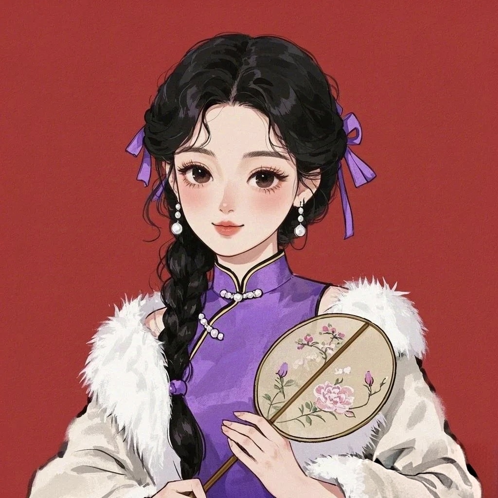 国风优雅旗袍美人头像