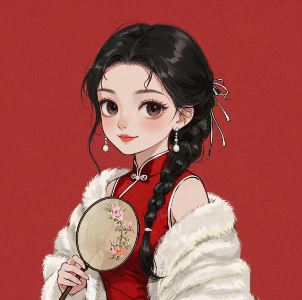 精致国风旗袍美人头像