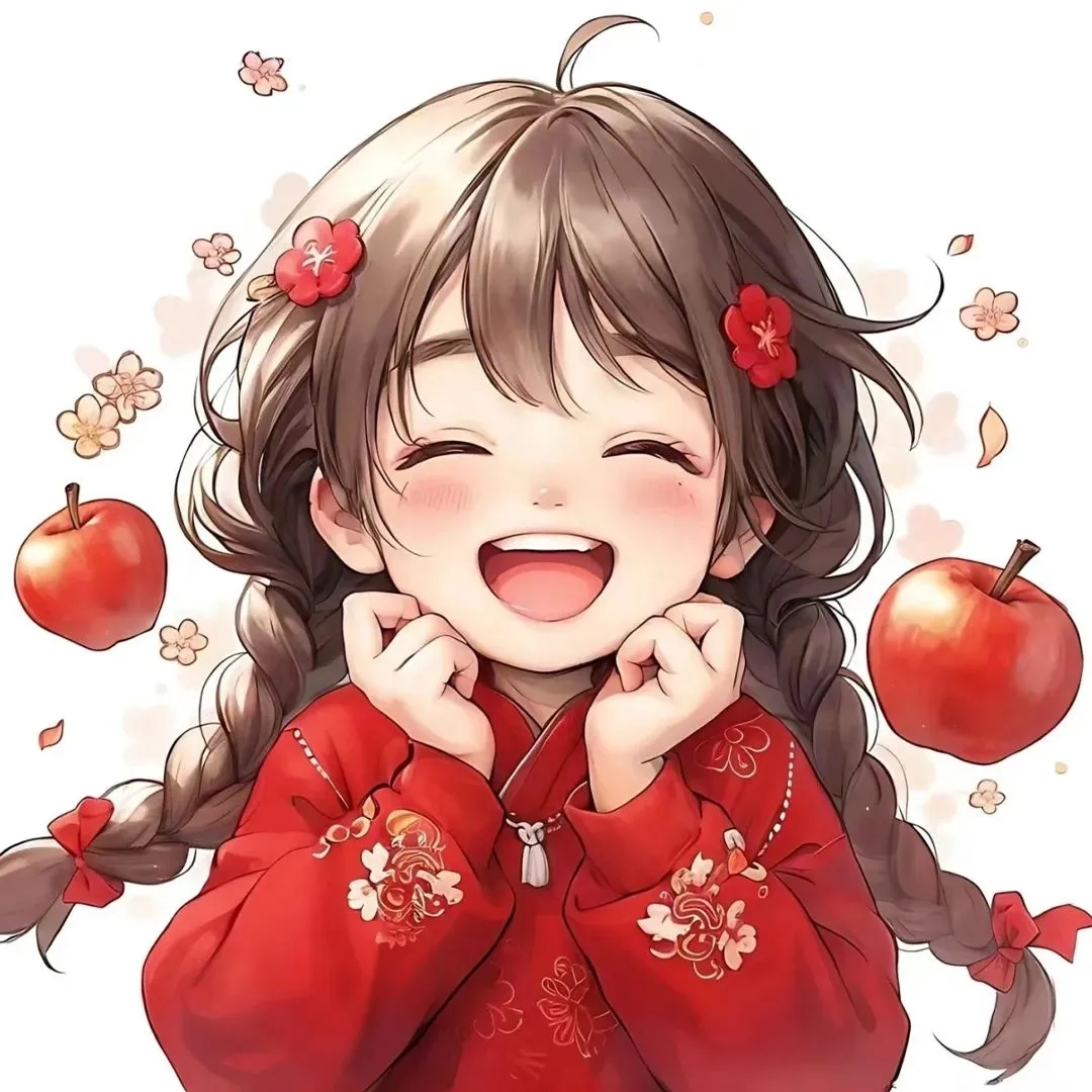 "苹"安顺遂·吉祥如意·幸运福娃微信闺蜜专用头像.