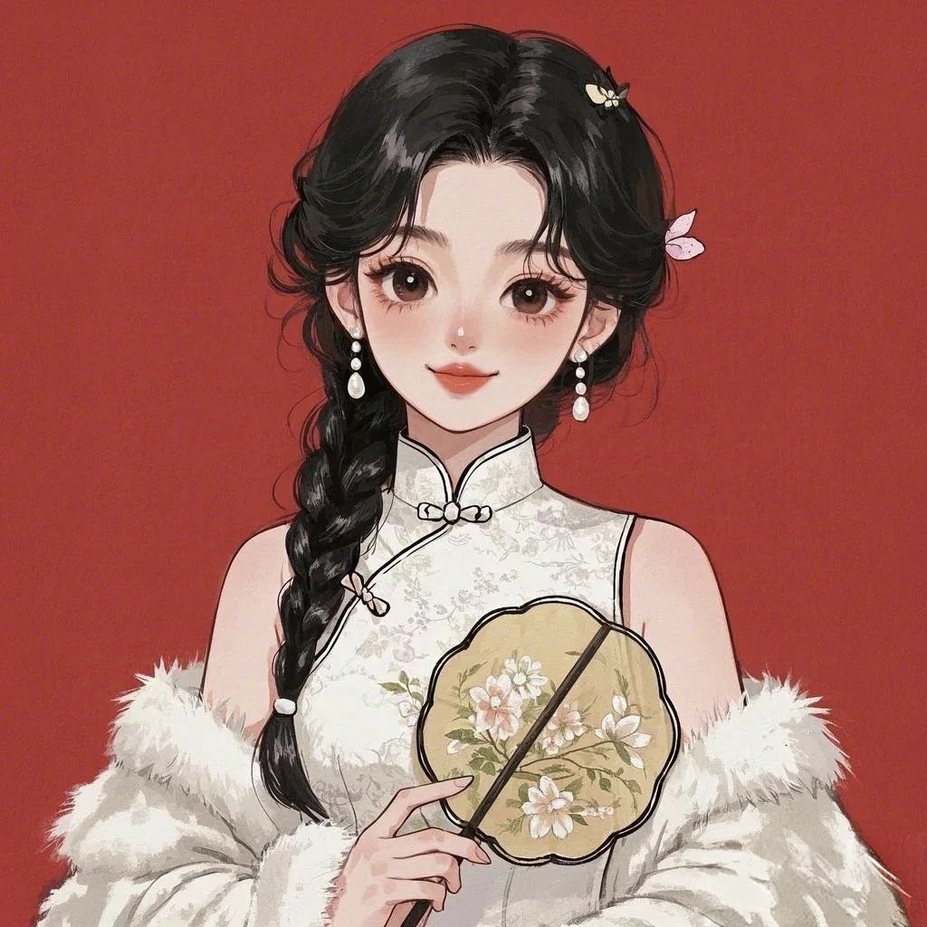 国风优雅旗袍美人头像